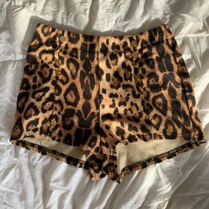 Papaya High Rise Leopard Shorts